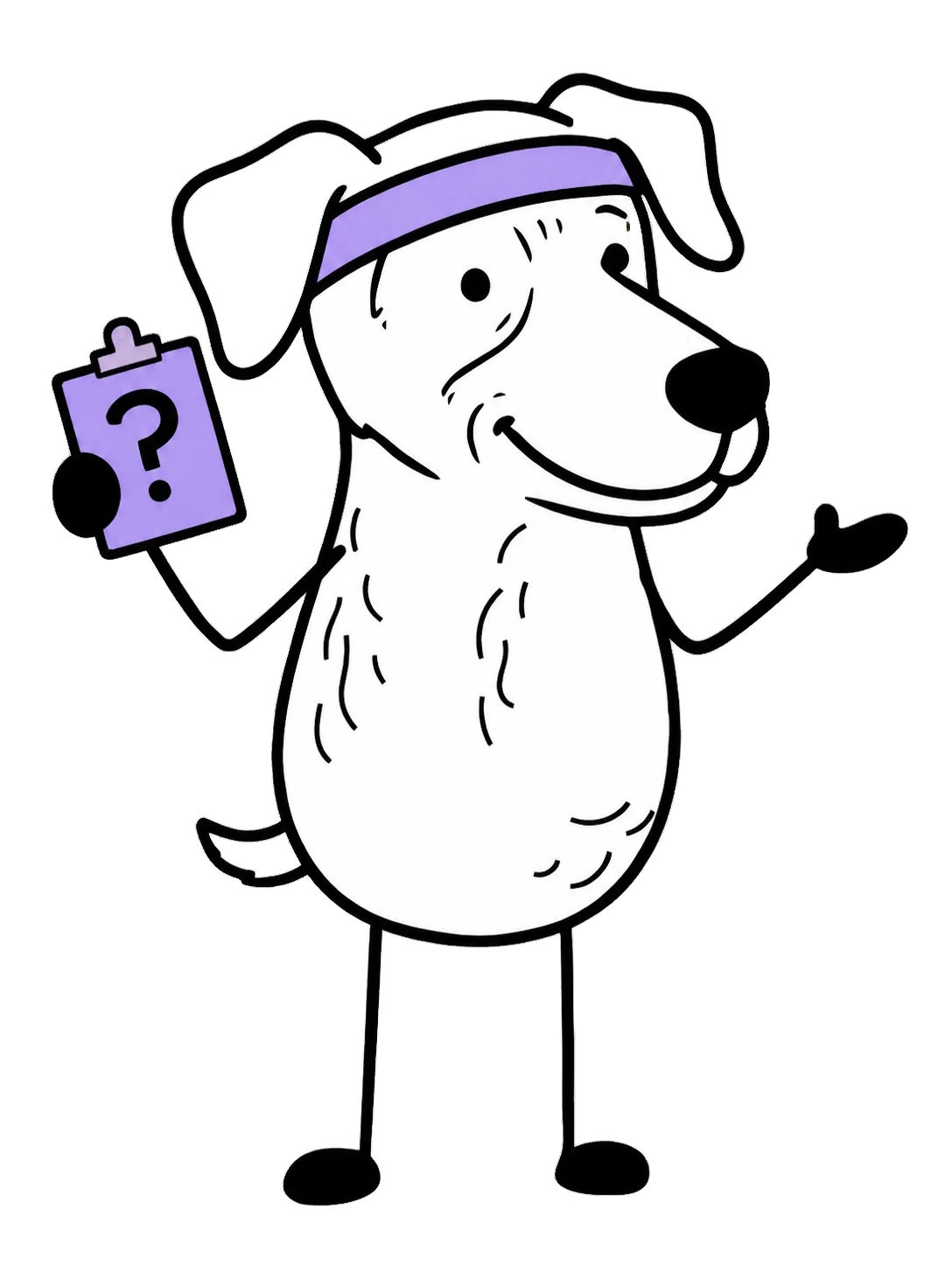 Ella holding a question clipboard
