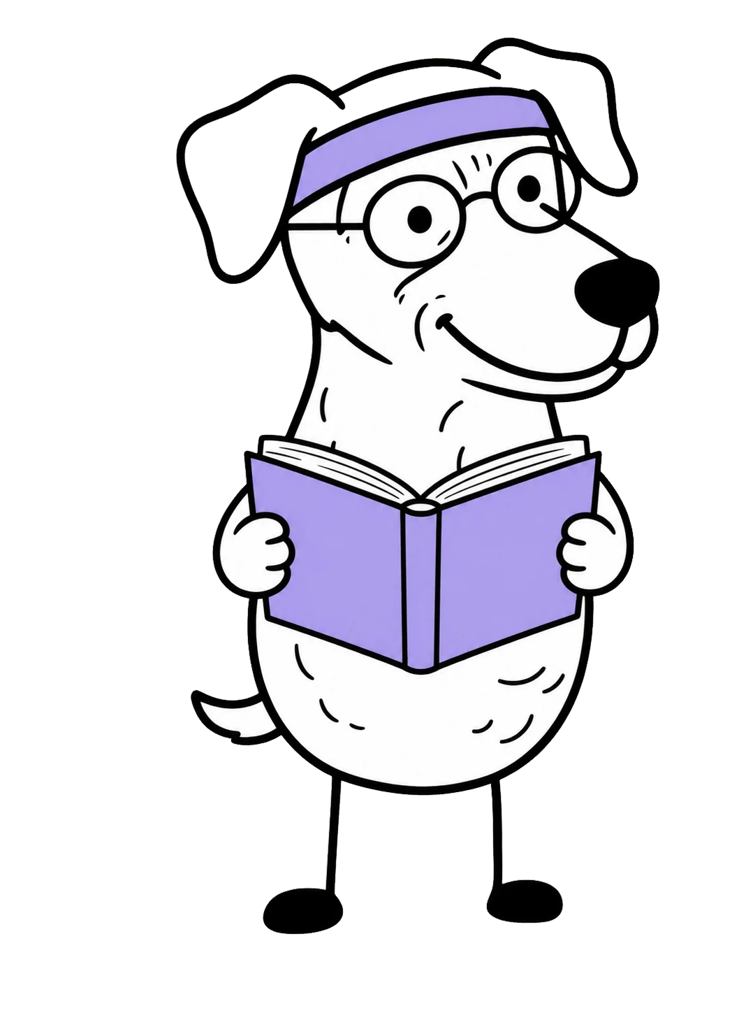 Ella reading a book with glasses