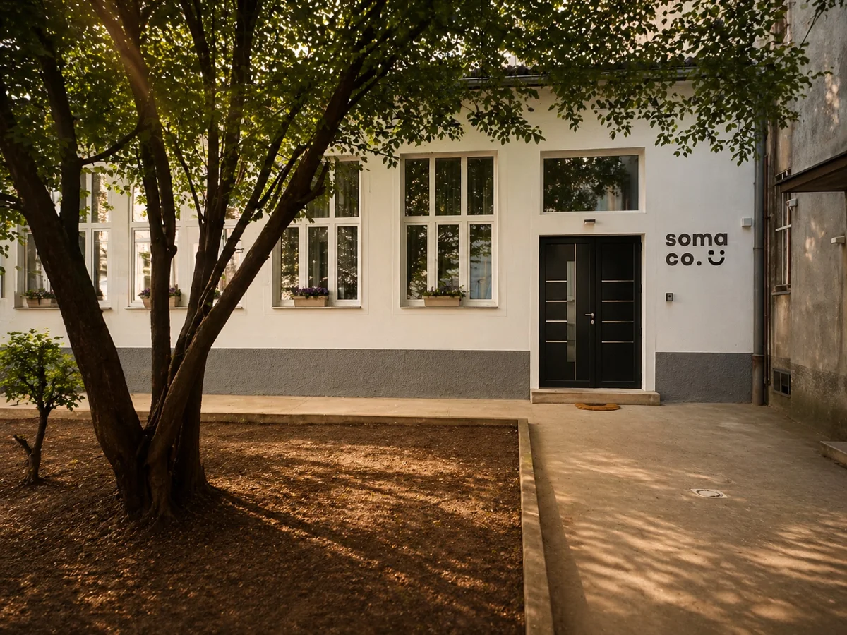 The Soma Co. courtyard and studio entrance