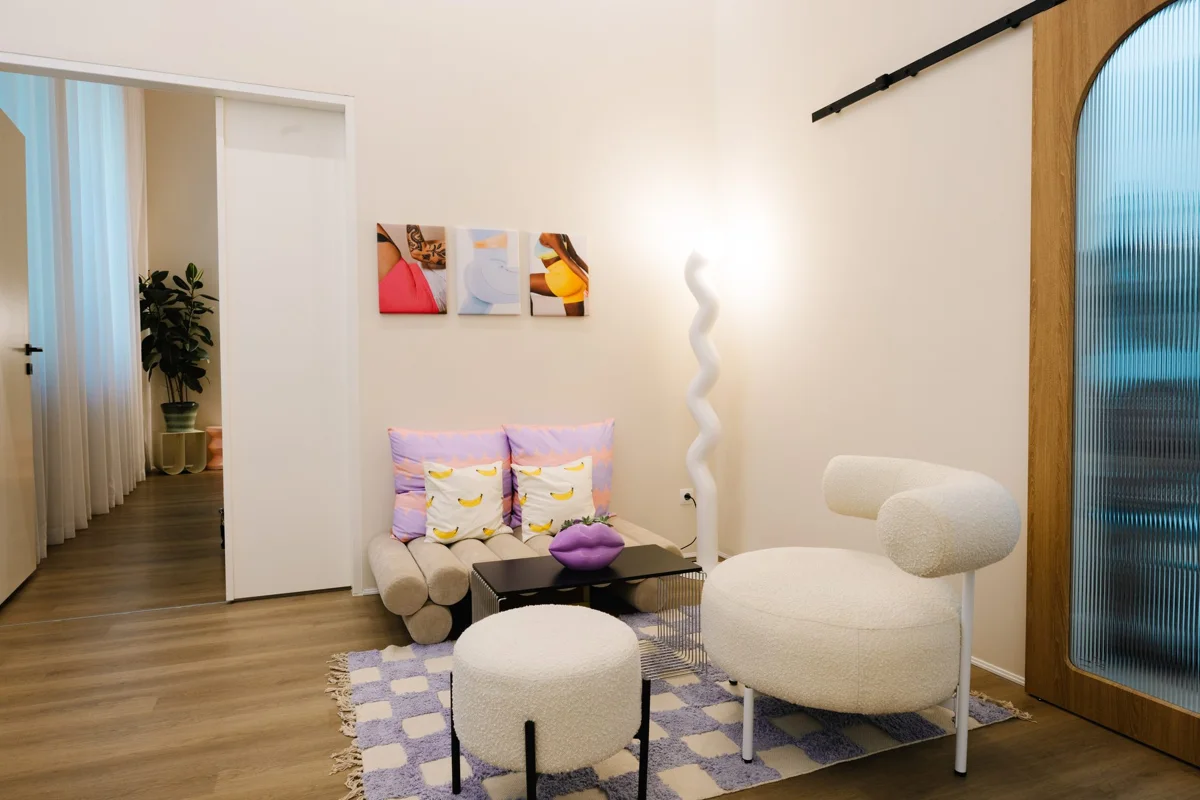 A quiet seating corner in the studio