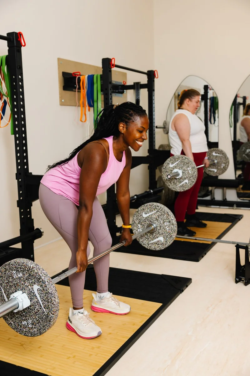 A landmine exercise in the Strength Lab