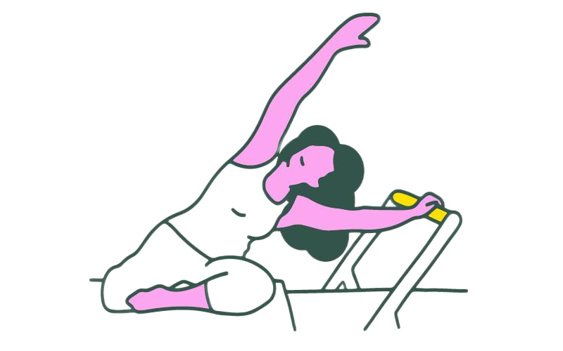 Illustration of a person training on a Reformer